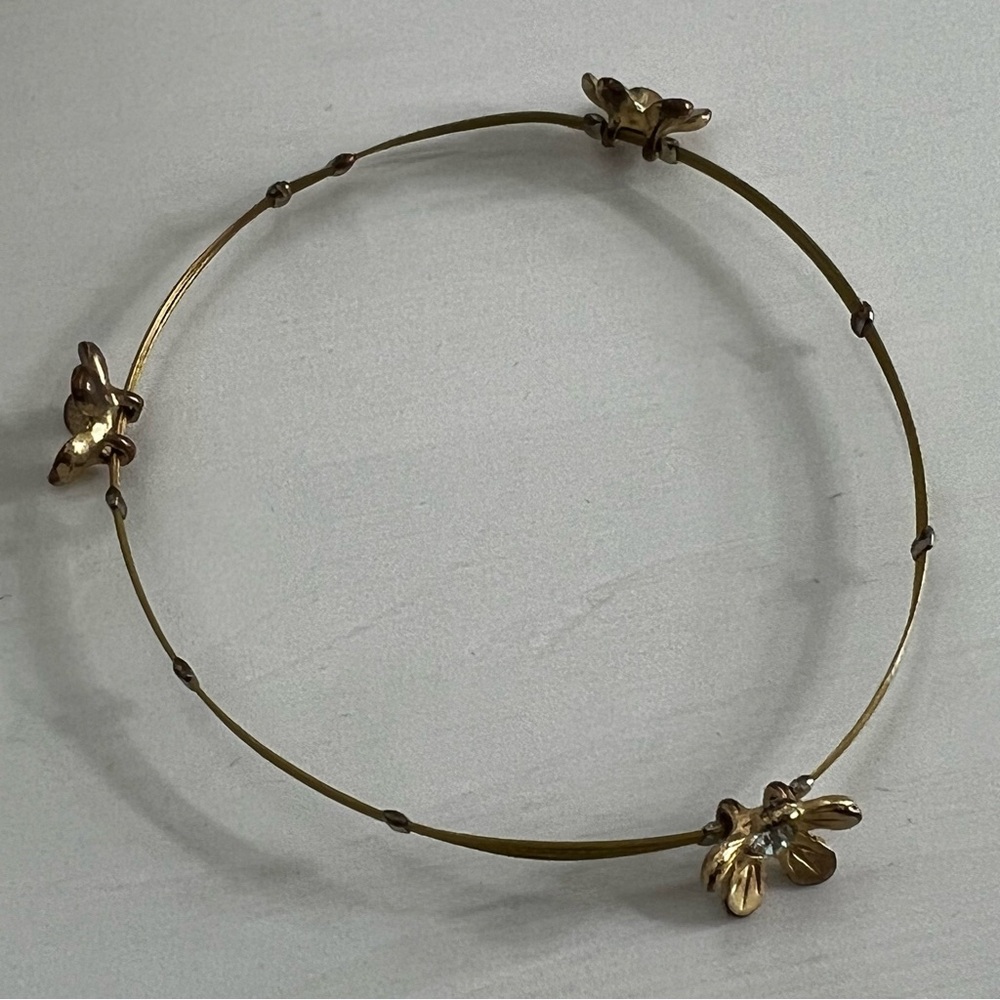 Gold Floral Guitar String Bracelet